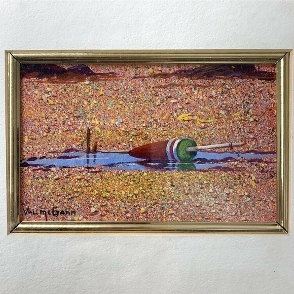 RARE Val McGann Signed Paintings The Red Buoy & On The Rocks Artist Framed - Picture 8 of 11